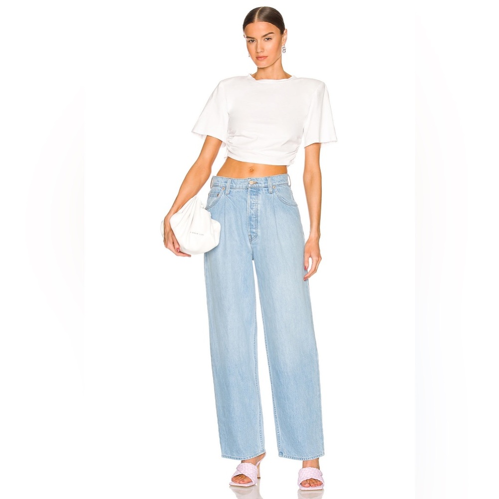 Mother Pleated Fun Dip Puddle Jeans